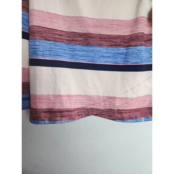 T by Talbots Cream Blue Pink Cotton Blend Zip Detail Sweatshrt size Large Petite - Picture 2 of 7